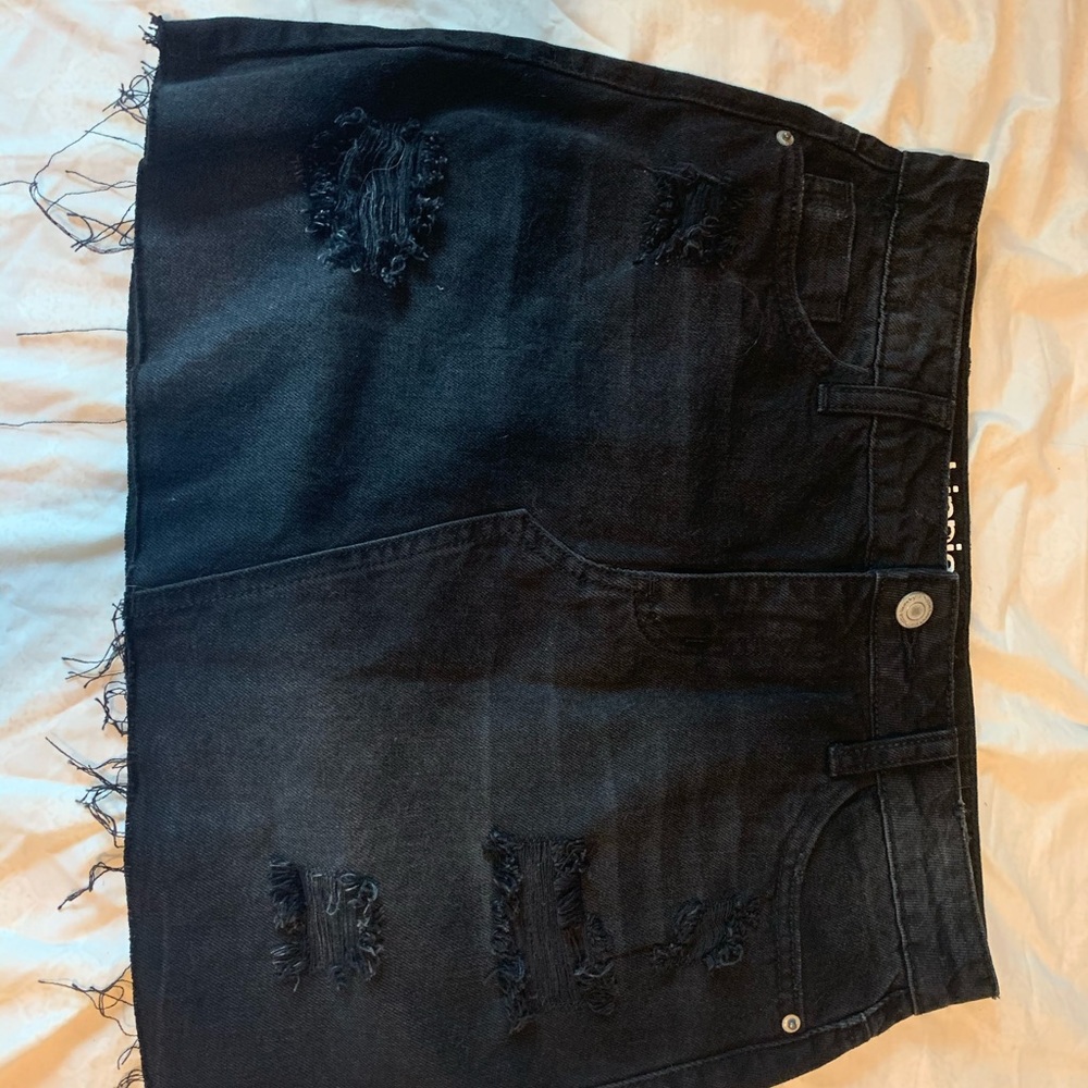Black jean skirt